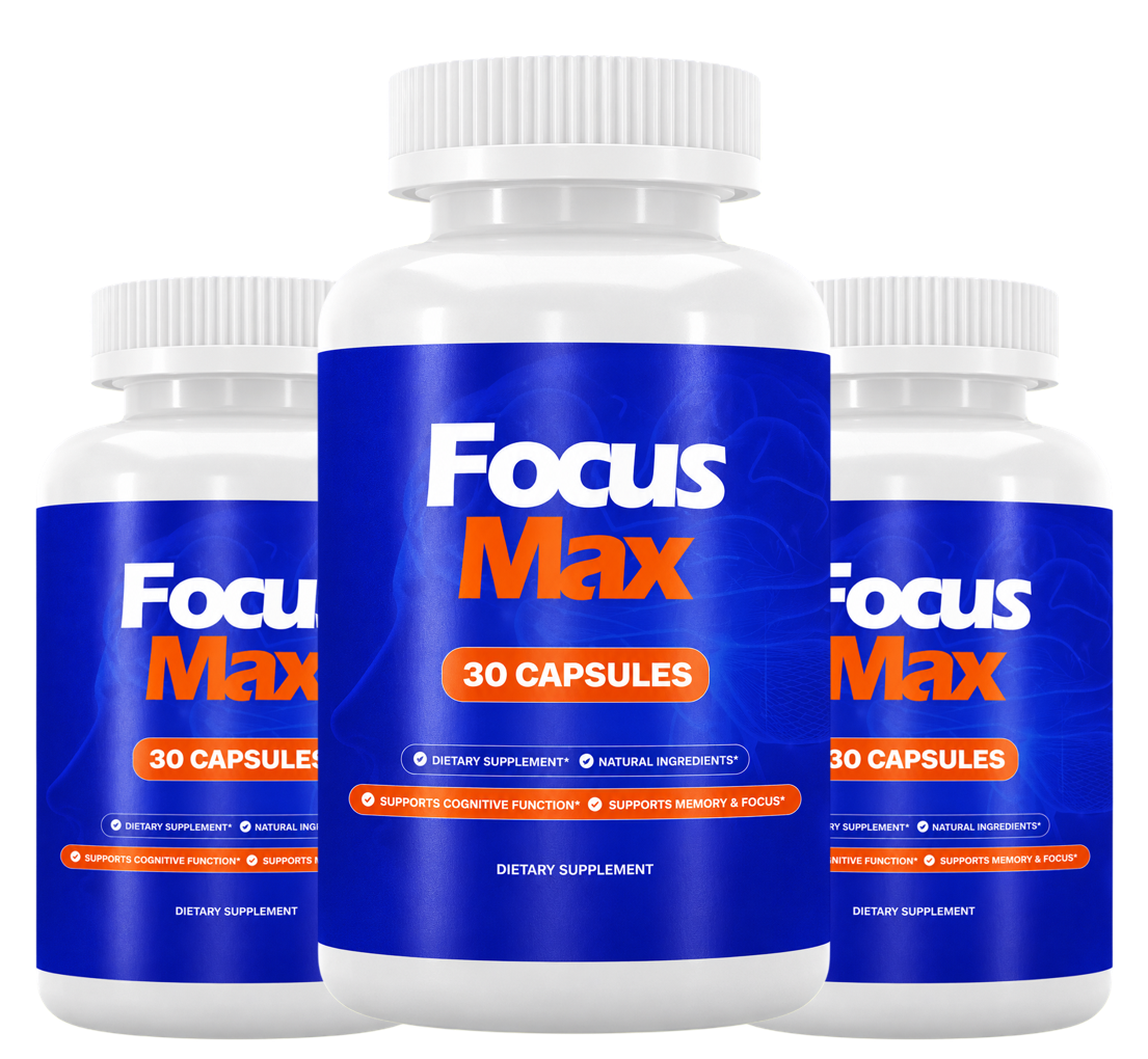 Three bottles of FocusMax brain and memory supplement with free US shipping
